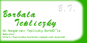 borbala tepliczky business card